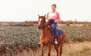 Lisa on horseback
