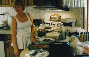 Lisa solo in kitchen