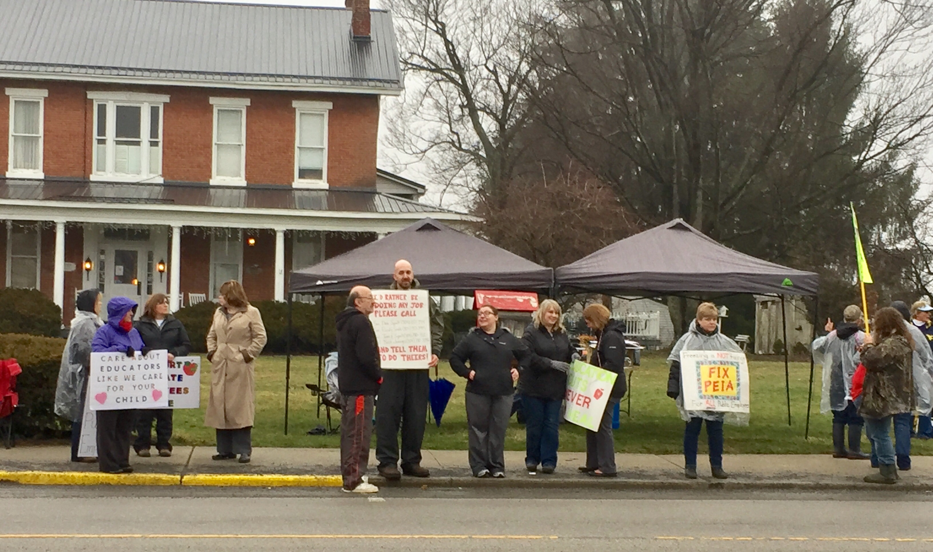 Teachers picketing